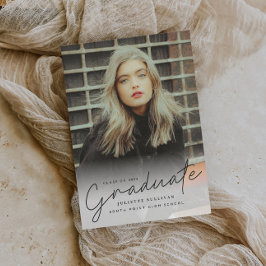 Graduação de Foto Simples de Script Moderno