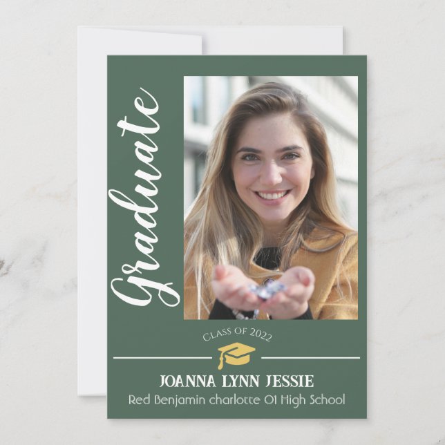 Graduação de Fotografias com Boné Elegante Simples (Frente)