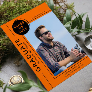 Graduação de Fotografias Script Moderno Laranja 