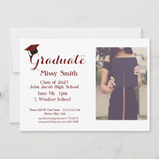 Graduação de Fotos, Classe de Convite Maroon 2024