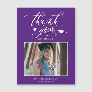 Graduação de Fotos de Script Elegante Roxo Obrigad
