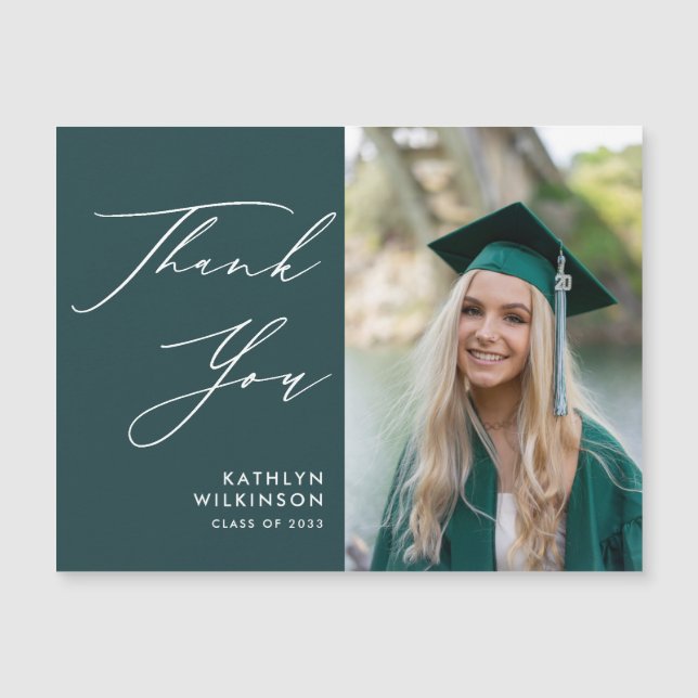 Graduação de Fotos do Script Elegante Verde Obriga (Frente)