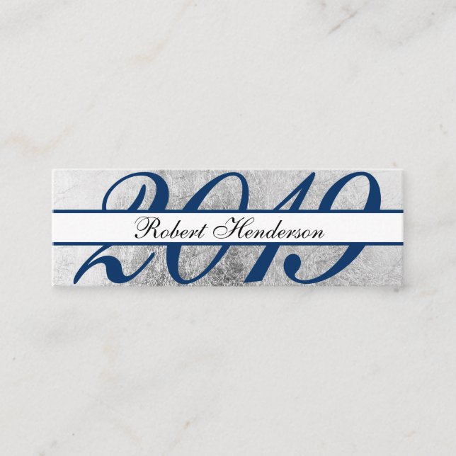 Graduação de inserção clássica em prata-chic azul  (Frente)