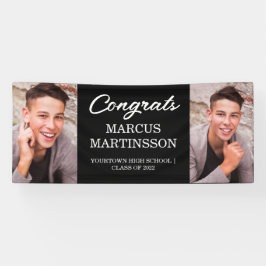 Graduação de Parabéns Modernos de Foto Preto 2