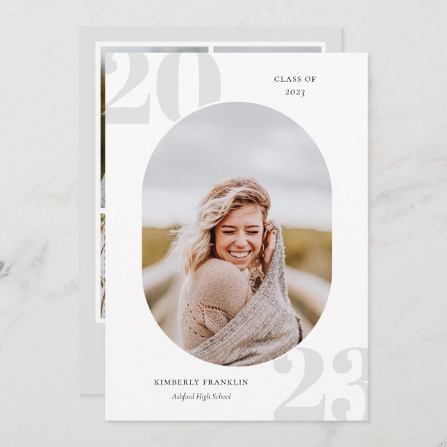 Graduação de quadros de fotos arredondados de clas (Frente/Verso)