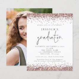 Graduação de Rosa de Foto Dourada Glitter 2024