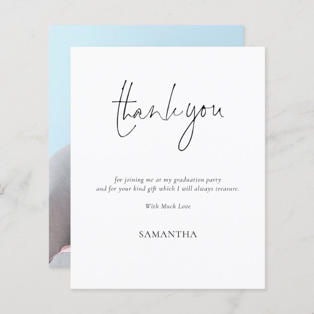 Graduação de Script Simples de Orçamento Obrigado (Frente/Verso)