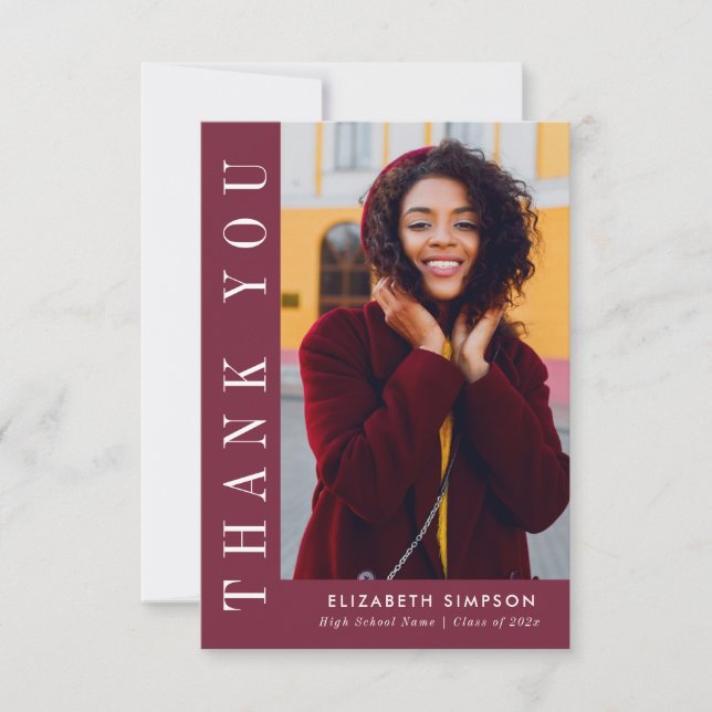 Graduação de Texto Moderno Obrigado Cartão com fot (Frente)