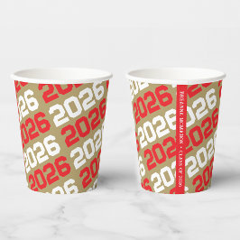 Graduação do Ano Dourado e Vermelho de Bronze