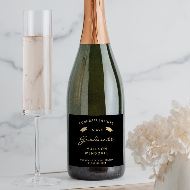 Graduação do Boné de Script Dourado Preto 2024 (Criador carregado)