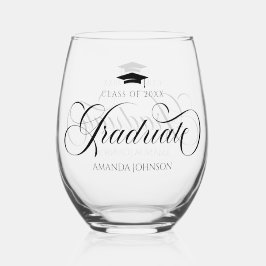 Graduação do Nome do Formando de Script Preto