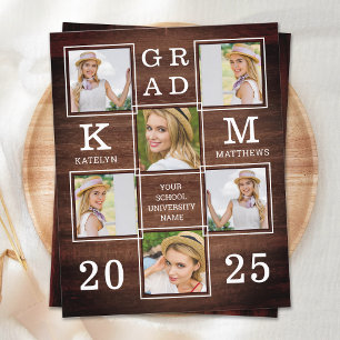 Graduação do Orçamento Rustic 6 Photo Collage W