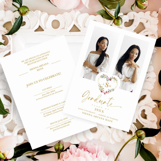 Graduação do rico Coração Floral Romântica 2 Fotos (Criador carregado)