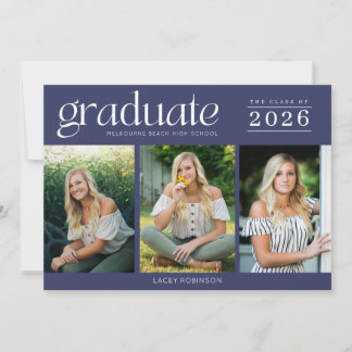 Graduação do Segundo grau Azul do Marinho de Foto