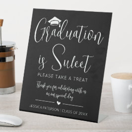 Graduação é doce Manuscrito preto minimalista