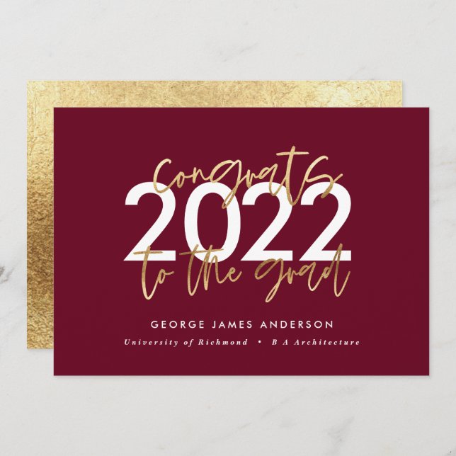 graduação em na moda da rocha de ouro moderno (Frente/Verso)