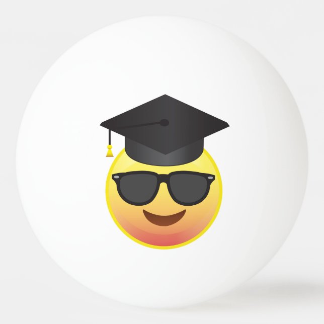 Graduação Feliz Emoji com Bola de Óculos Solares (Frente)