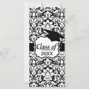 graduação florescente de damasco preto e branco