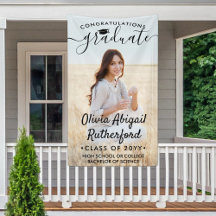 Graduação Foto e Script Preto Elegante Ano de Clas