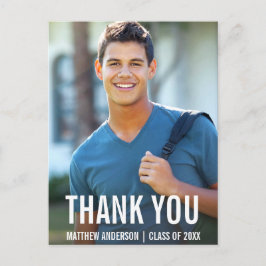 Graduação Foto Moderna Obrigado Cartão postal BWB