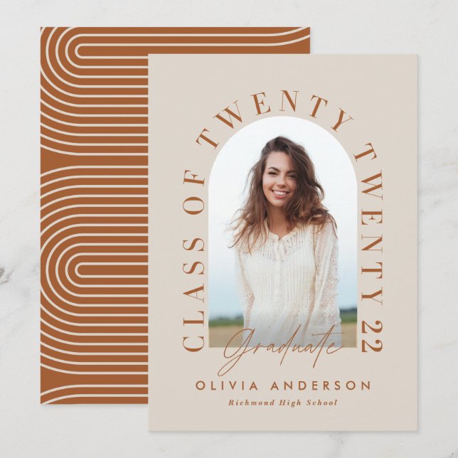 Graduação geométrica moderna de tipografia fotográ (Frente/Verso)