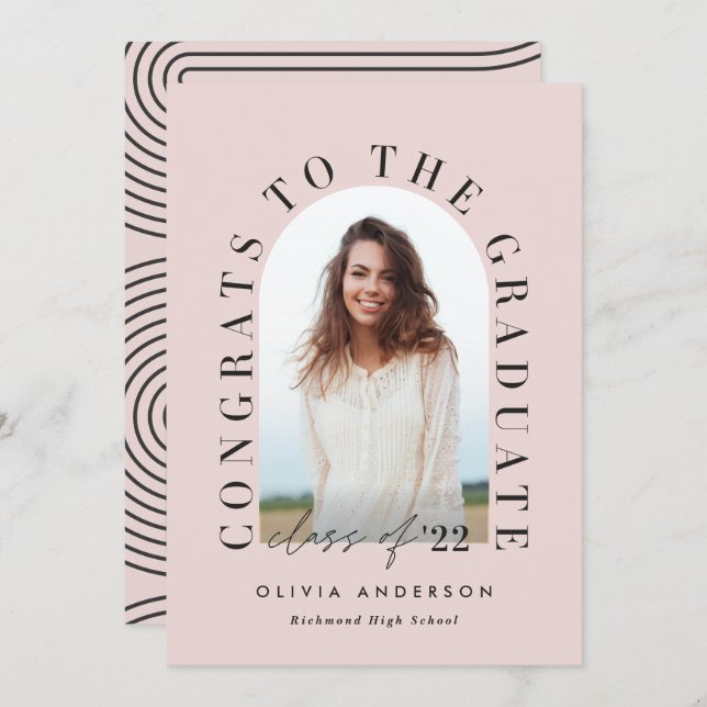 Graduação geométrica moderna de tipografia fotográ (Frente/Verso)