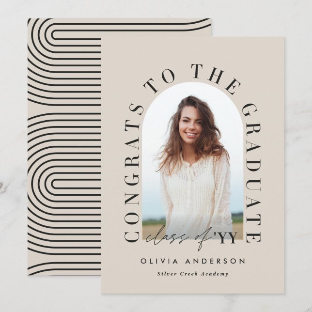 Graduação geométrica moderna de tipografia fotográ (Frente/Verso)