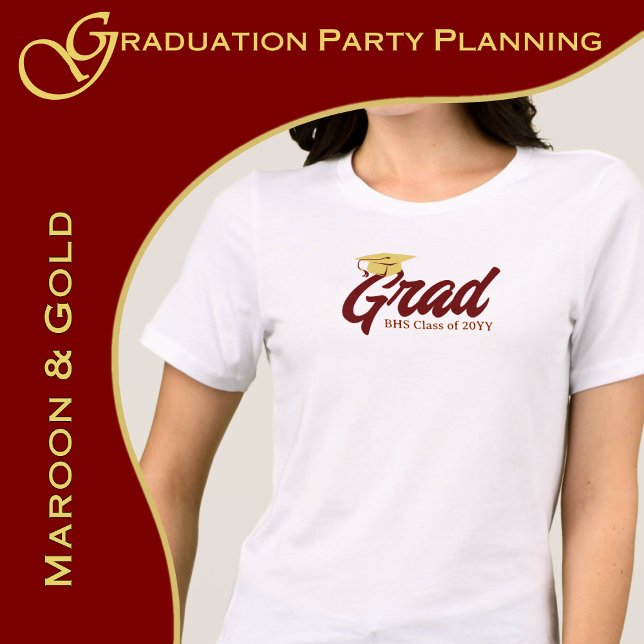 Graduação Maroon e Dia de Formando Dourado Persona (A maroon and gold color scheme brings elegance to your graduation party.  www.greencarbon2112.com)