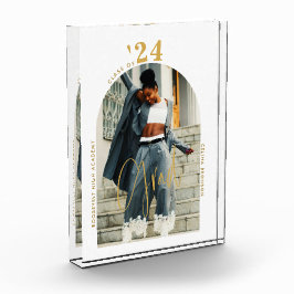 Graduação Mínima da Foto do Script Dourado Moderno