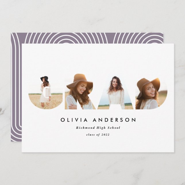 Graduação multifotografia geométrica moderna (Frente/Verso)