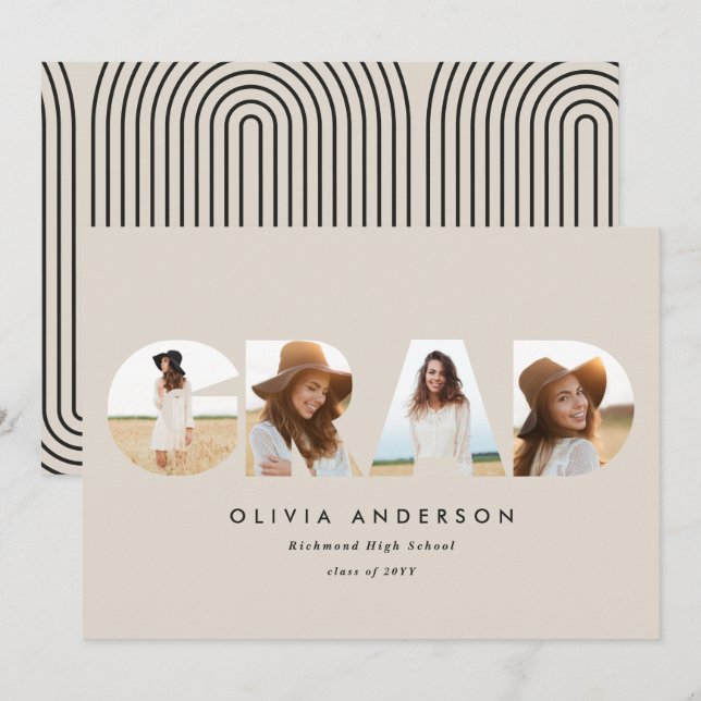 Graduação multifotografia por tipografia moderna (Frente/Verso)