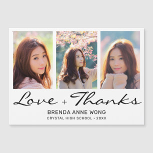 Graduação Obrigado 3 Colagem de Fotos Script Preto