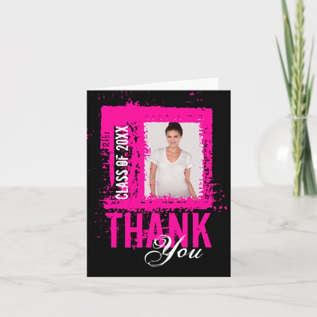 Graduação Obrigado Cartão de Vazio Adicionar Foto  (Frente)