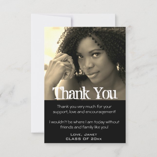 Graduação Obrigado Formando Cartão com fotos (Frente)