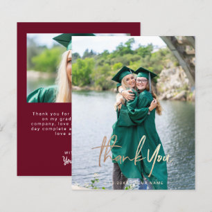 Graduação Orçamental Burgundy Obrigado Cartões com