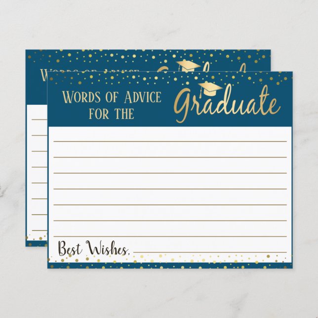 Graduação Palavras de Documento de Aconselhamento (Frente/Verso)