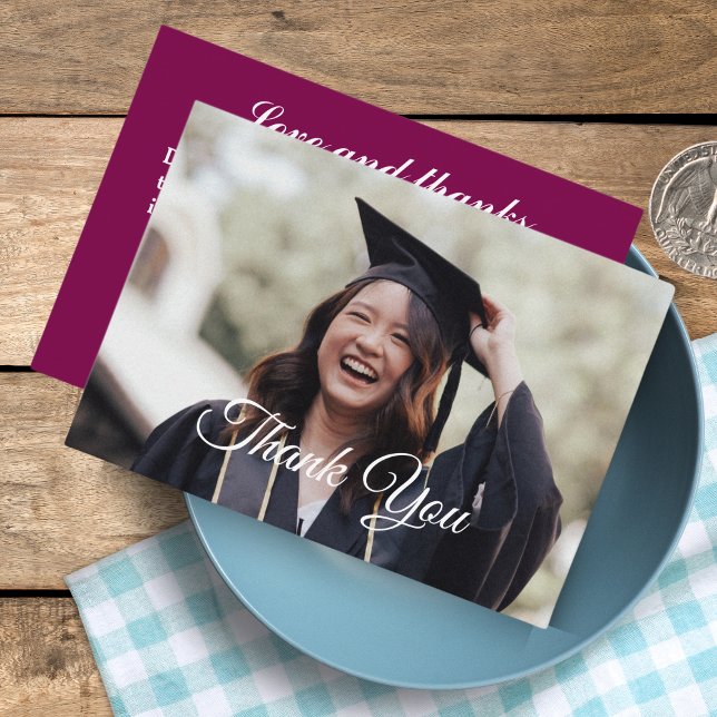 Graduação Personalizada De Fotos Obrigado Cartões (Personalized Photo Graduation Thank You Cards)