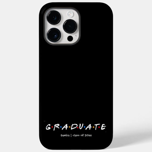 Graduação Personalizada Simples Preto e Branco (Verso)