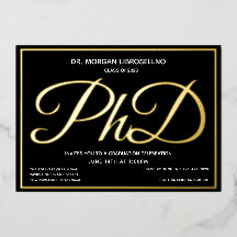 Graduação PhD Dourada Preta