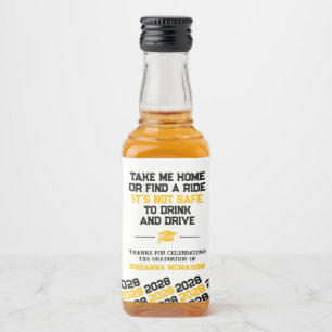 Graduação Preto & Dourado Não Beba & Dirija Mini