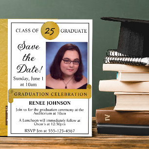 Graduação Salvar a Data Convite de Foto