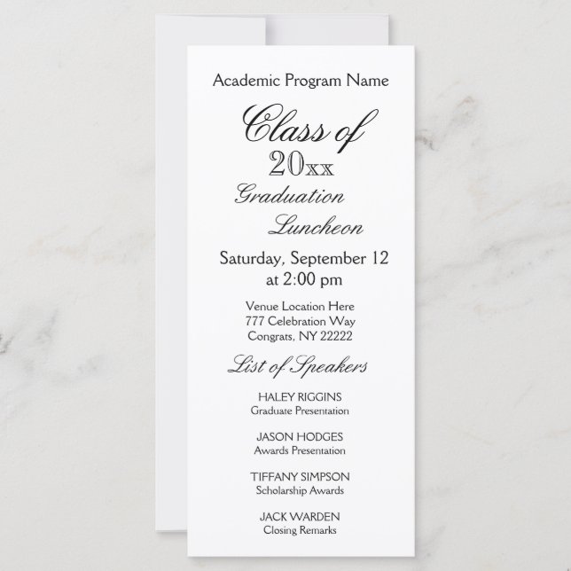 Graduação Tipografia Simples Luncheon (Frente)