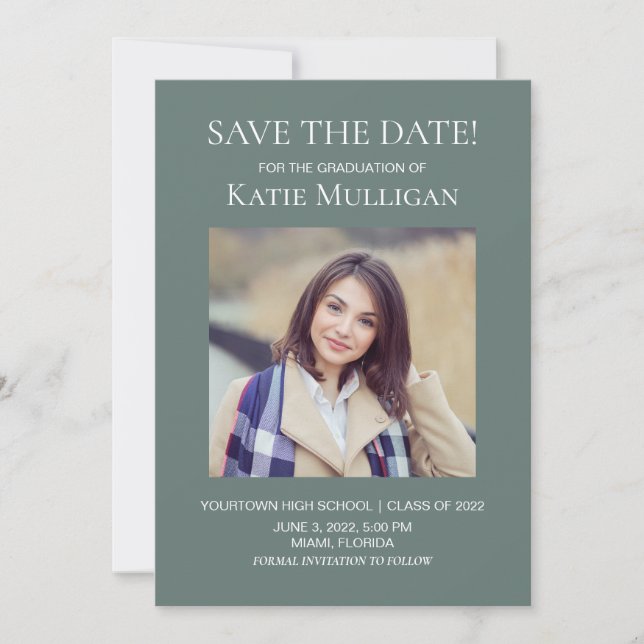 Graduação Verde 2 Data de Salvamento da Foto Class (Frente)