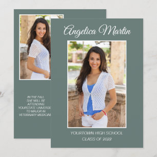 Graduação Verde em Sage Moderna 3 Foto Classe 20