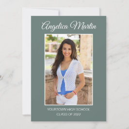 Graduação Verde em Sage Moderna 3 Foto Classe 2022