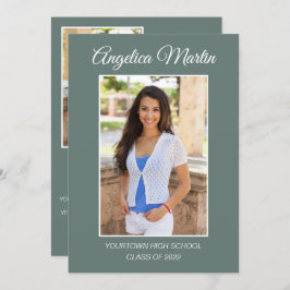 Graduação Verde em Sage Moderna 3 Foto Classe 2022