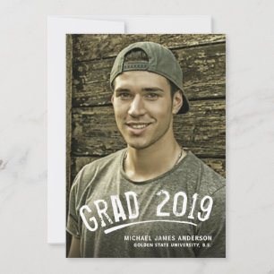 Graduação White Grunge - Anúncio de Foto com Letra