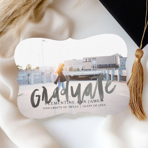 Graduado com Recorte   Cartões de Convite de Forma