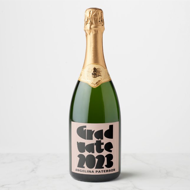 Graduado Moderno Simples 2023 Preto e Rosa (Frente)