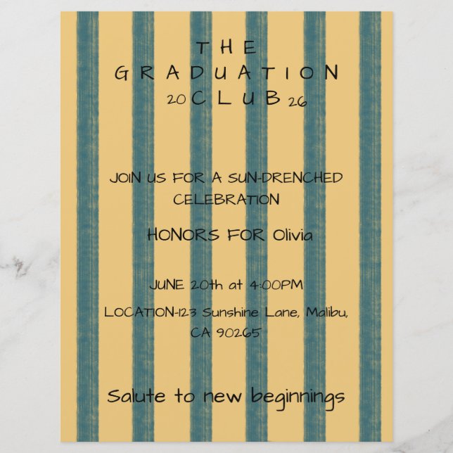  "Graduation Club" invitation Paper Sheet (Frente)